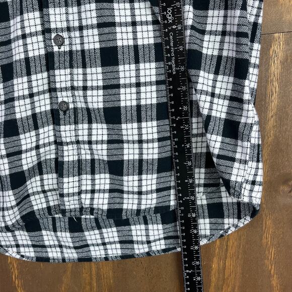 Anchorage Expedition Mens Shirt Black White Plaid Cotton Flannel Outdoors Large - Picture 8 of 12
